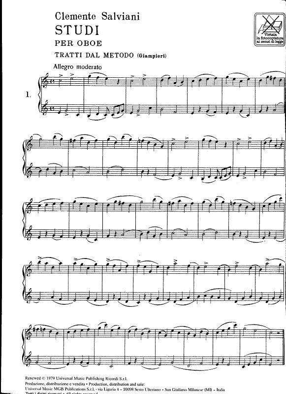 Studi per oboe (tratti dal Metodo) Vol. I - Volume I - pro hoboj